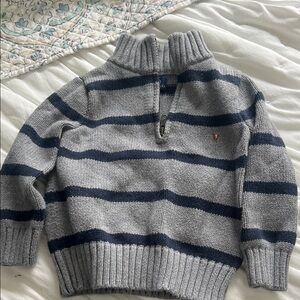 Polo by Ralph Lauren Gray and Navy Striped Sweater